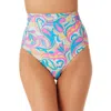 California Waves Womens Printed High Waist Swim Bottom Separates In Multi