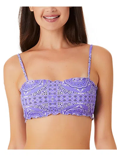 California Waves Womens Printed Lined Bikini Swim Top In Multi