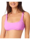 California Waves Womens Ribbed Adjustable Bikini Swim Top In Pink