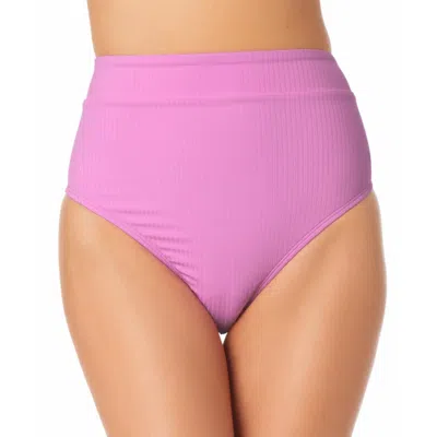 California Waves Womens Solid Ribbed Swim Bottom Separates In Pink