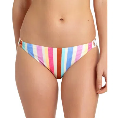 California Waves Womens Striped Ring Detail Swim Bottom Separates In Multi
