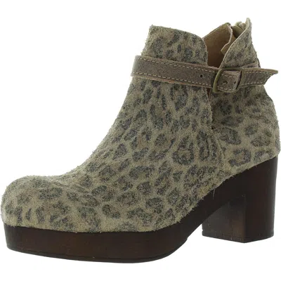 Californians Jordyn Womens Zipper Suede Booties In Multi