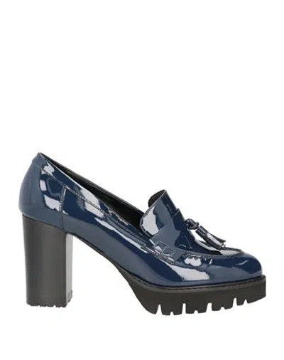 Caligula Woman Loafers Midnight Blue Size 11 Leather