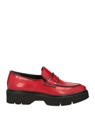 Caligula Woman Loafers Red Size 7 Leather