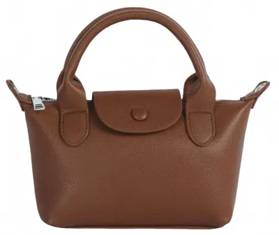 Calin Collection Women's Mini Vegan Crossbody Satchel In Cognac In Green