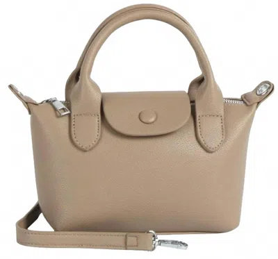 Calin Collection Women's Mini Vegan Crossbody Satchel In Taupe In Gray