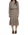 Calista Rebecca Midi Dress In Olive In Gray