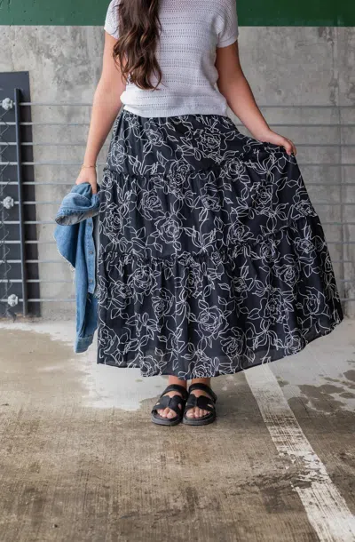 Calista Zoe Skirt In Black Ivory