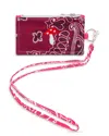 Call It By Your Name Bordeaux Bandana Card Holder In Pink
