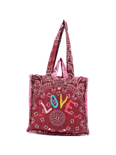 Call It By Your Name Cotton Medium Cabas Bag In White