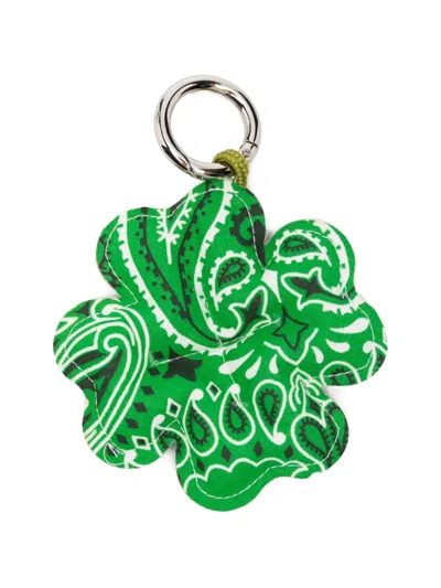 Call It By Your Name Four-leaf Clover Keyring In Green
