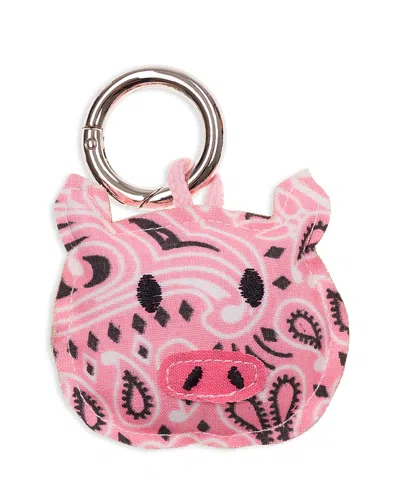Call It By Your Name Gri-gri Paisley Cotton Peggy Pig Bag Charm In Pink