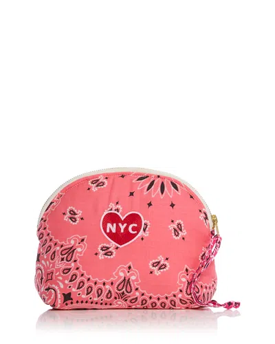 Call It By Your Name Heart Cotton Pouch In Strawberry/fuschia