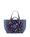 Call It By Your Name Maxi Cabas Bandana Tote In Blue