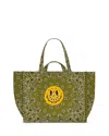 Call It By Your Name Maxi Cabas Quilted Bandana Tote In Green