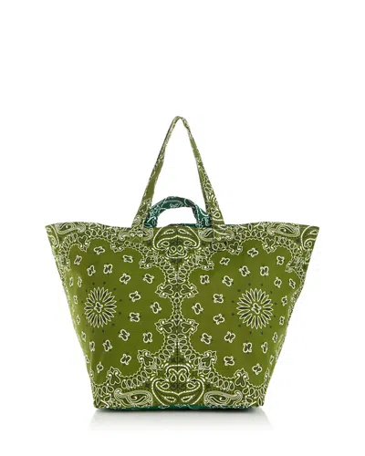 Call It By Your Name Maxi Cotton Convertible Tote In Green