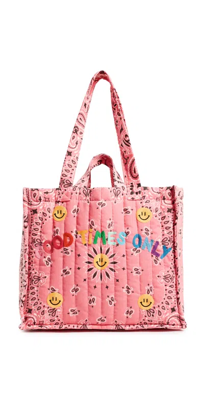 Call It By Your Name Medium Cabas Matelasse Tote Strawberry / Pale Pink