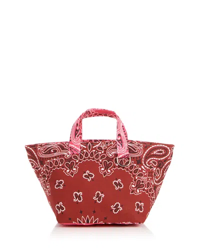 Call It By Your Name Mini Basket Cotton Tote In Red