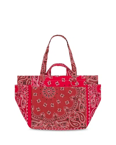 Call It By Your Name Sac Picnic Large Red Paisley Cotton Shoulder Bag