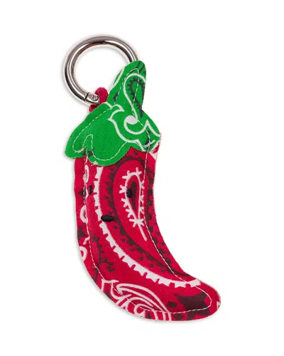 Call It By Your Name Spicy Paisley Cotton Pepper Bag Charm In Red