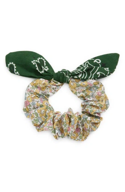 Call It By Your Name X Liberty London Cotton Scrunchie In Vert Weekend