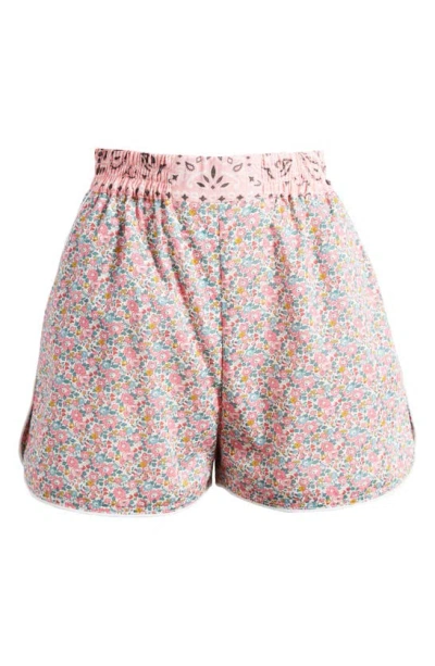 Call It By Your Name X Liberty London Floral & Bandana Print Shorts In Mint / Pale Pink