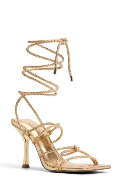 Call It Spring By Aldo Adriaana Ankle Wrap Sandal In Gold