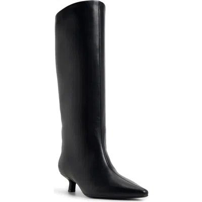 Call It Spring By Aldo Aliccia Pointed Toe Knee High Kitten Heel Boot In Black