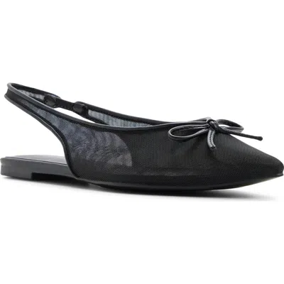Call It Spring By Aldo Jennika Mesh Pointed Toe Slingback Flat In Black