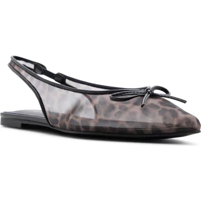 Call It Spring By Aldo Jennika Mesh Pointed Toe Slingback Flat In Brown