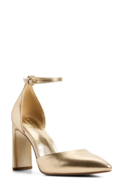 Call It Spring By Aldo Kimmie Ankle Strap Pump In Gold