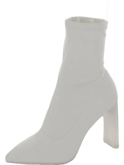 Call It Spring Hailassi Womens Booties Ankle Sock Boot In White