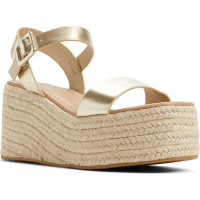 Call It Spring Memphis Espadrille Platform Sandal In Gold