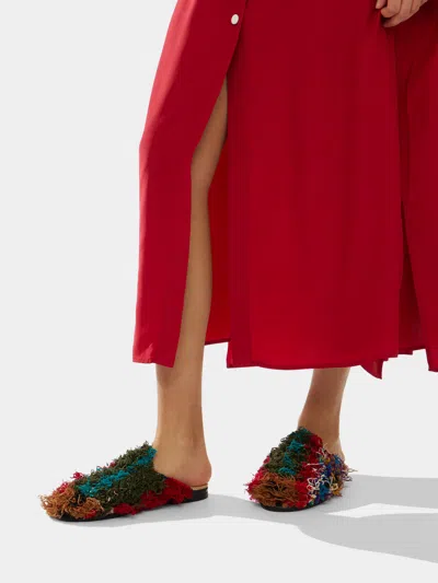 Calla Niki Babouche Slippers Size: 39  Abask Luxury Gift In Multi