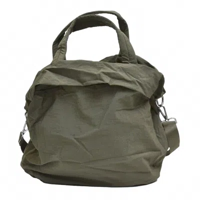 Calla Nylon Shoulder Tote In Olive In Green