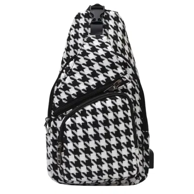 Calla Unisex Nupouch Anti-theft Daypack In Houndstooth In Black