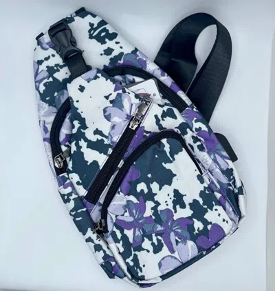 Calla Unisex Nupouch Anti-theft Daypack In Purple Floral In Multi