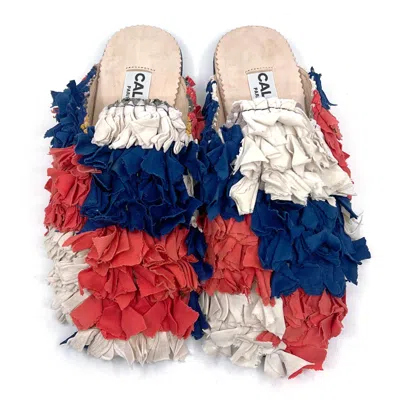 Calla Women's Blue / Red / White Niki Babouches - Maria In Multi