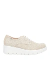 Callaghan Adaptaction Woman Lace-up Shoes Off White Size 5 Leather, Textile Fibers In Brown