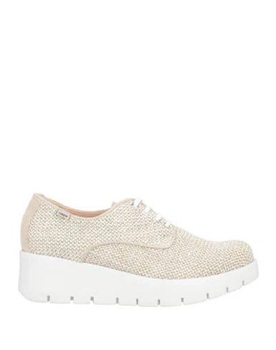 Callaghan Adaptaction Woman Lace-up Shoes Off White Size 5 Leather, Textile Fibers