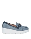 Callaghan Adaptaction Woman Loafers Blue Size 7 Leather, Textile Fibers