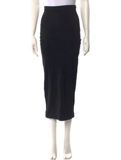 Pre-owned Callaghan Lambswool Midi Length Skirt In Black
