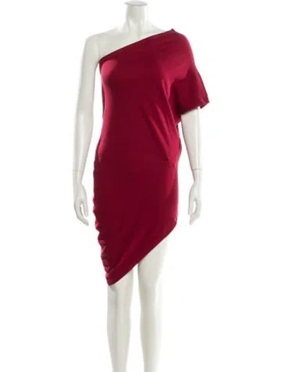 Pre-owned Callaghan One-shoulder Knee-length Dress In Red