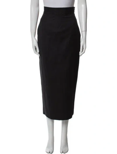 Pre-owned Callaghan Vintage Midi Length Skirt In Black