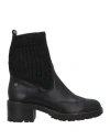 Callaghan Woman Ankle Boots Charcoal Size 8 Leather, Textile Fibers In Grey