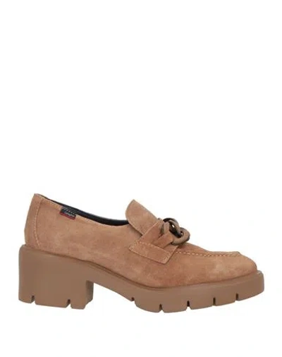 Callaghan Woman Loafers Beige Size 8 Leather In Brown