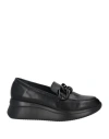 Callaghan Woman Loafers Black Size 10 Soft Leather In Black