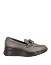 Callaghan Woman Loafers Lead Size 11 Leather In Grey
