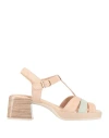 Callaghan Woman Sandals Beige Size 7 Leather