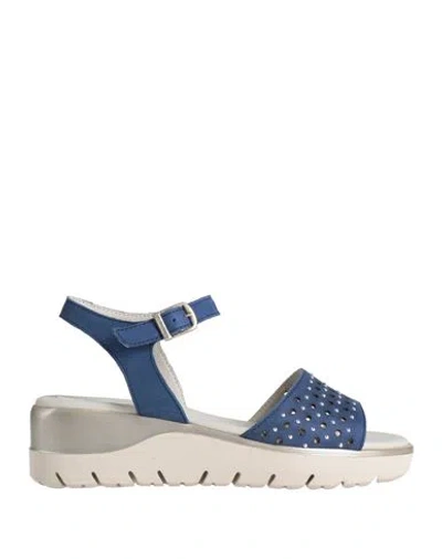 Callaghan Woman Sandals Blue Size 9 Leather
